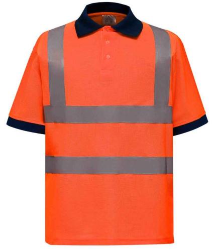 Yoko Short Sleeve Polo Shirt - Orange - 3XL